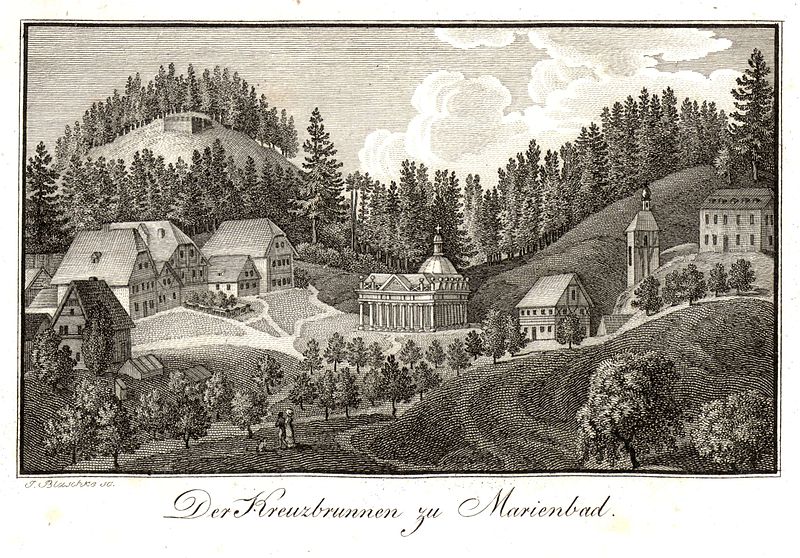 800px-Der_Kreuzbrunnen_zu_Marienbad,_copper_engraving,_early_19__century